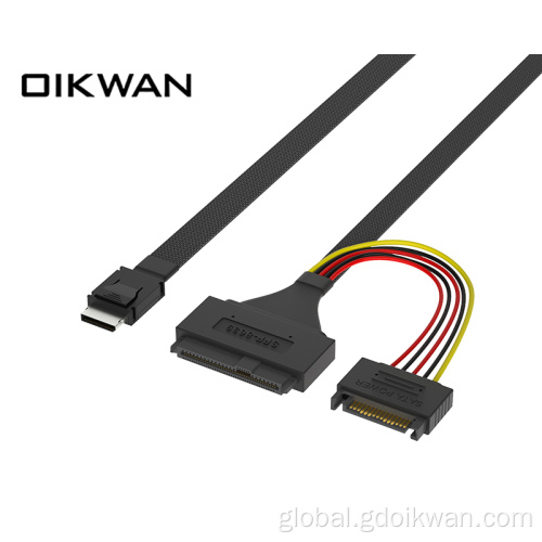 High Speed Cable Technology OCuLink 4i SFF-8611 to U.2 SFF-8639+Power 15P SATA Manufactory